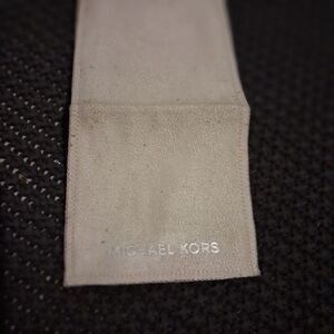 Michael Kors White Satin Drawstring Dust Bag Storage Pouch Silver Logo